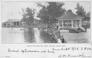 Music Pavilion and Lake, Willow Grove Park, Pennsylvania, 1905 Postcard, Used