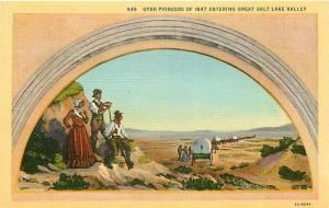 UT, Great Salt Lake Valley, Utah, Capital Building, Mural, Curteich No. 5A-H294