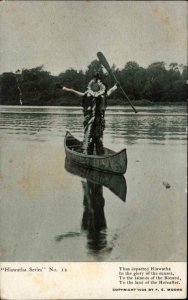 Native American Hiawatha Series - Poem #12 in Series Canoe & Paddle Postcard