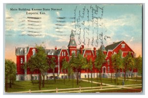 1917 Postcard Main Building Kansas State Normal Emporia KS Standard View Card 