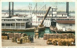 Memphis Tennessee Unloading Cotton Detroit Publishing C-1910  21-8092