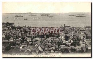 Old Postcard Cherbourg General view of the city and harbor taking Montagne du...