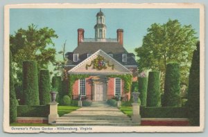 Williamsburg Virginia~Governor's Palace Garden~1920s Postcard