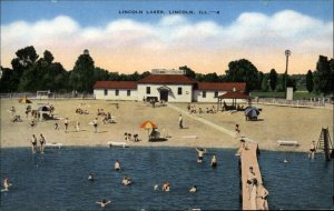 Lincoln Illinois IL Lincoln Lakes Swimmers Vintage Postcard