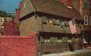 Vintage Postcard Paul Revere House Oldest Frame Building Boston Massachusetts MA