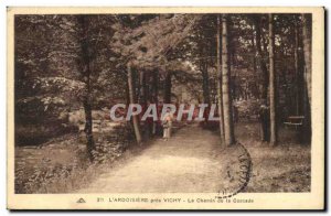 Old Postcard L & # 39ardoisiere near Vichy The path of the waterfall
