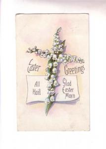 Cross Made from Flowers, Easter Greetings, Used, Split Ring Cancel