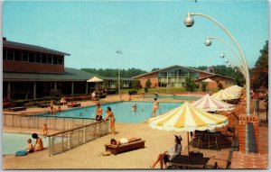 Motor House Pool Williamsburg Virginia VA Cabanas Swimming Pool Postcard