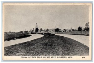 c1940 Edison Institute Airport Drive Overview Dearborn Michigan Vintage Postcard