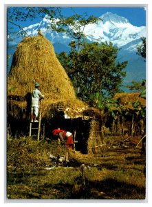 Village in Annapurna Nepal UNP Continental Postcard K18