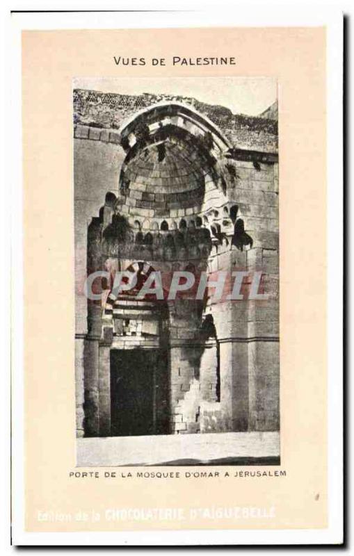 Old Postcard Views From Palestine Door The Mosque of Omar A Jerusalem