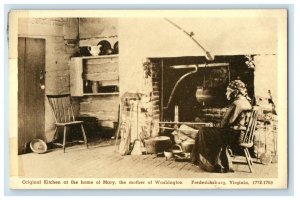 c1920s Kitchen at Home of Mary Mother of Washington Fredericksburg VA Postcard