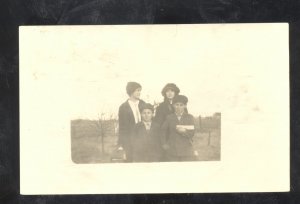 RPPC MIAMI OKLAHOMA FAMILY VINTAGE REAL PHOTO POSTCARD COLUMBUS KS DRESIA