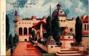 Hotel Ontario Mexico DF Roof Garden VTG Postcard PM Cancel WOB Note c1942 