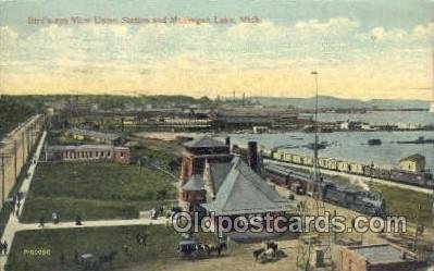 Union Station, Muskegon, MI, Michigan, USA Train Railroad Station Depot 1918 ...