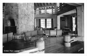 H91/ Mt Hood Oregon RPPC Postcard c1940 Timberline Lodge Interior  109