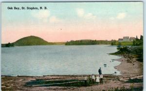 ST. STEPHEN, NEW BRUNSWICK Canada   View of OAK BAY  ca 1910s  Postcard