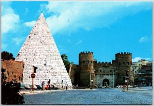 Roma Caio Cestio's Pyramid Rome Italy Real Photo RPPC Postcard