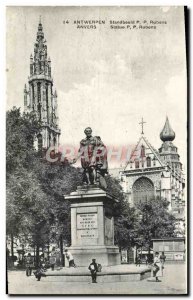 Old Postcard Statue of Rubens Antwerp