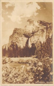 Yosemite California 1930s RPPC Real Photo Postcard Bridalveil Falls