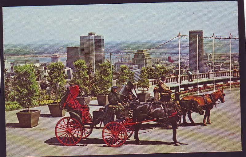 P1465 1967 unused postcard french horsedrawned carriages montreal canada