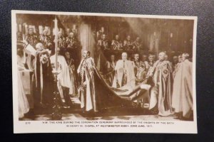 Mint England Royalty Postcard RPPC HM The King Coronation Ceremony Bath Knights