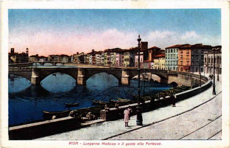 CPA PISA lungarno Mediceo e il ponte alla Fortezza. ITALY (468082)