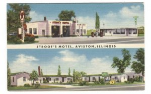 Postcard Stroot's Motel Aviston IL Illinois