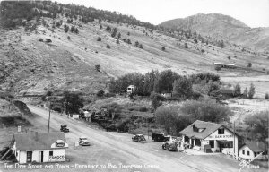 J36/ Big Thompson Canon Colorado RPPC Postcard 40s Dam Store & Ranch 66