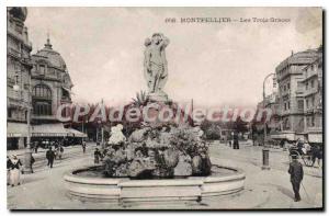 Old Postcard Montpellier The Three Graces