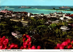 Bahamas Nassau City and Harbour Panoramic View 1973