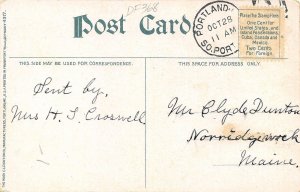 Portland Maine~Backside Longfellow Monument~State Street~1910 Postcard