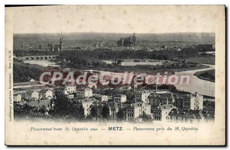 Old Postcard Metz Panorama Taken From St Quentin