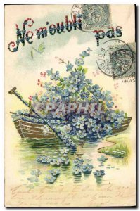 Old Postcard Fantasy Flowers Ship