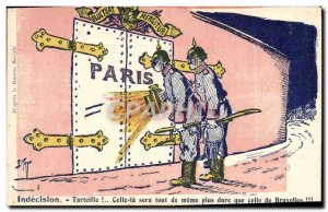 Old Postcard Fantasy Illustrator Militaria Paris Indecision