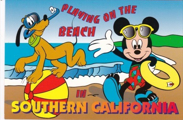 MIckey Mouse & Pluto Playing On The Beach In Southern California