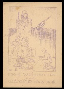 3rd Reich Germany 1941-2 Weihnacht Christmas Card FELDPOST Cover USED 100535