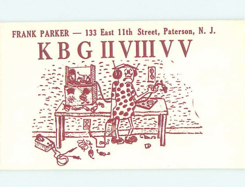 Pre-1980 RADIO CARD - CB HAM OR QSL Paterson New Jersey NJ AH0872