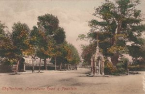 Gloucestershire Postcard - Cheltenham, Lansdowne Road & Fountain  RS21308