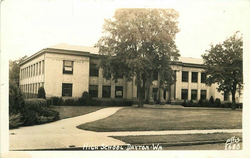 Daytton Washington High School 1940s RPPC Photo Postcard Ellis 6338