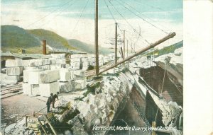 West Rutland, VT Marble Quarry 1907 Postcard