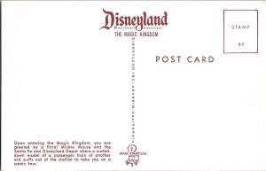 Disneyland Floral Mickey Mouse Clock Train Station Postcard A-2