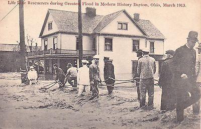 OH   DAYTON -- Life Line Rescuers during 1913 Flood, post...