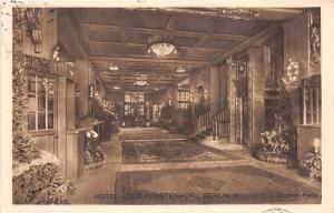 B3659 Germany Berlin Hotel Der Furstenhof Grosse Halle 1913  front/back scan