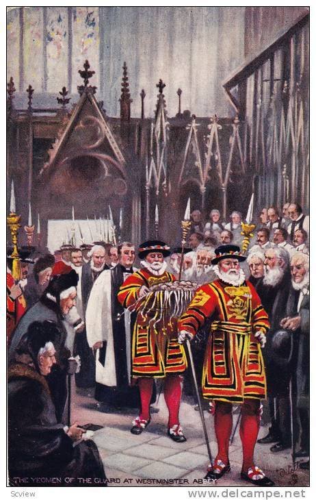 A Yeoman Of The Guard At Westminster Abbey, British Army, 1910-1920s TUCK # 9221