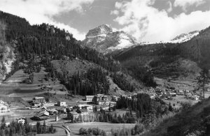 RPPC, Trentino Italy  VAL DI FASSA~FASSA VALLEY  Bird's Eye View Photo Postcard