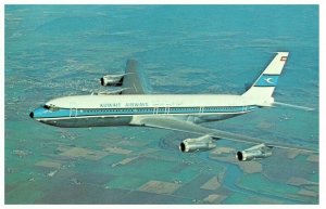 Aerial View Kuwait Airways Corporation Boeing 707 320 Airplane Postcard 
