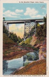 In The Beautiful Finger Lakes Region Railroad Bridge At Upper End Of The Glen...