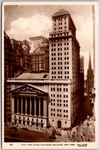 New York Stock Exchange Building New York City Real Photo RPPC Postcard