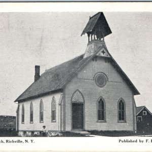 c1910s Richville, NY Methodist Episcopal ME Church FB Beaman Postcard Vtg A117